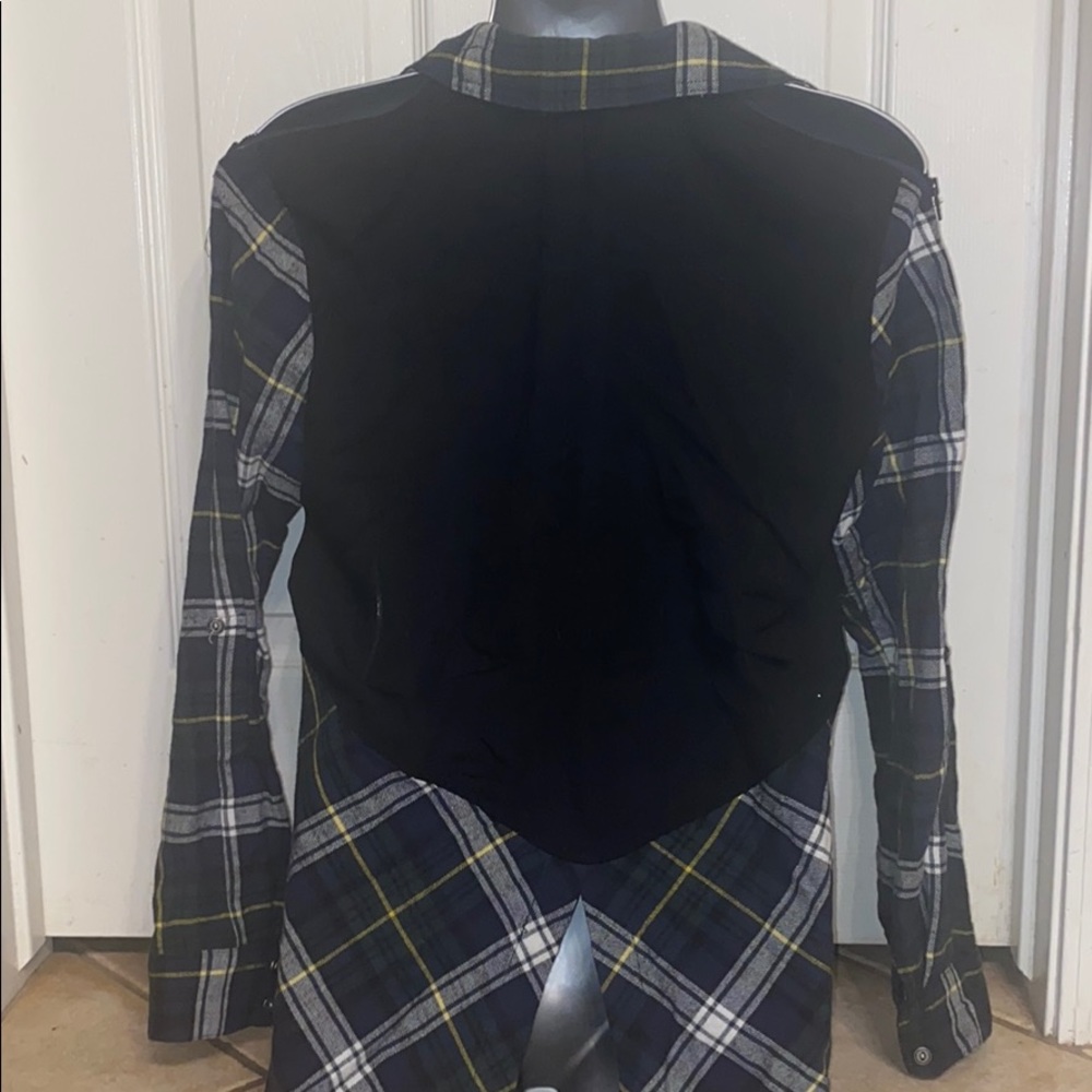 Sam Edelman open shoulder flannel shirt